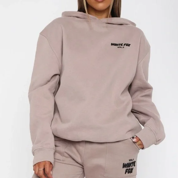 White Fox Boutique Hoodie “Cinnamon” Taupe (Size S/M) - Picture 6 of 6